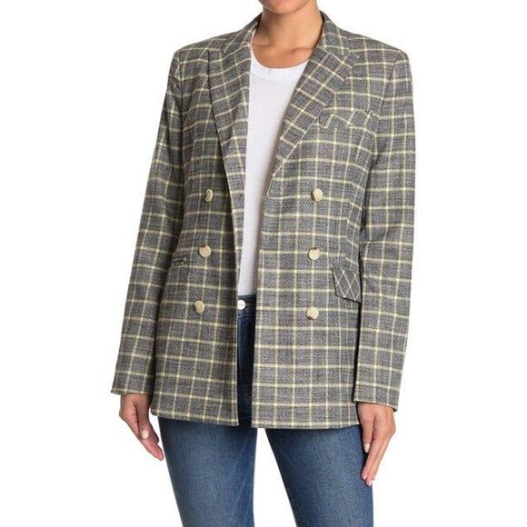 Current/Elliott Jackets & Blazers - Current/Elliott Womens Blazer Oversized Demi Plaid Double Breasted size 2 Spring